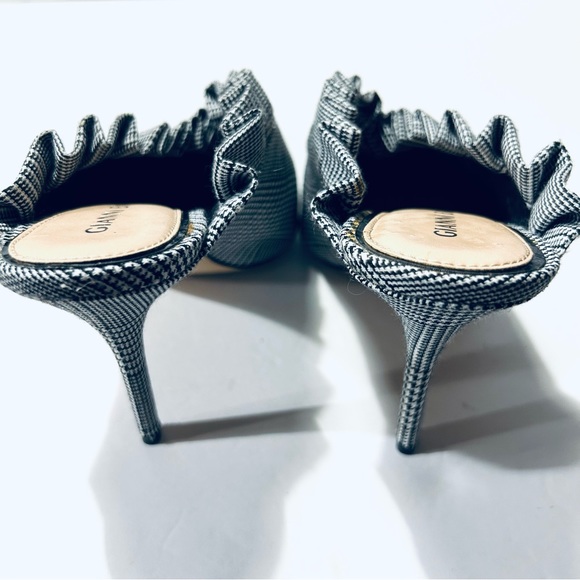GIANNI BINI Spiked Heeled Stilettos - Houndstooth Mules 7M New! - Picture 5 of 13